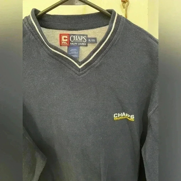 Chaps Polo Navy Blue‎ Pullover Sweatshirt - Picture 4 of 7